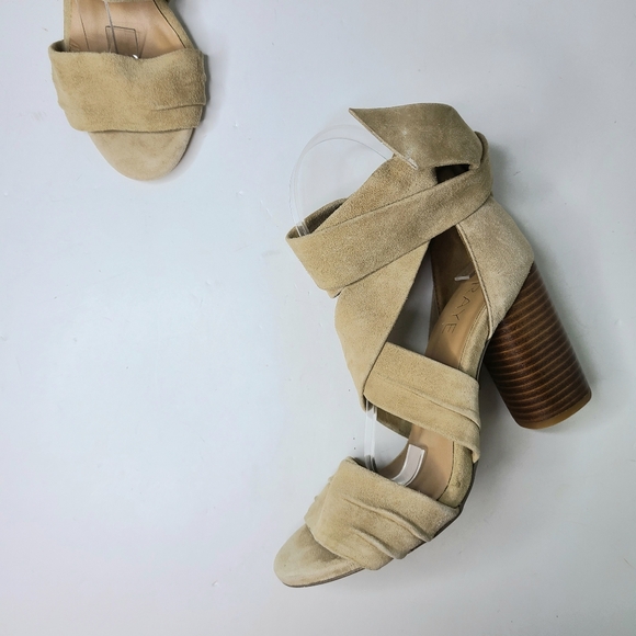 RAYE x Revolve Mia Tan Beige Genuine Suede Wrap Sandals - Picture 5 of 13